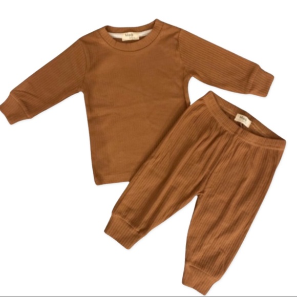 Blush Lotus | Baby Ribbed Cotton Set in Cognac | Various - Picture 4 of 12